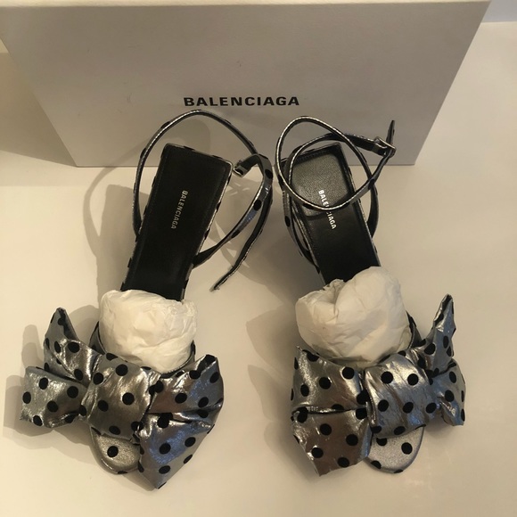 Balenciaga polda dots metalic satin sandals 39 - Picture 8 of 8